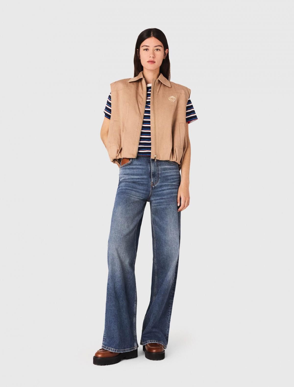 마쥬 테크니컬 크롭 베스트 밴딩 여성 아우터 3661601970139 BEIGE - 상세 이미지 2