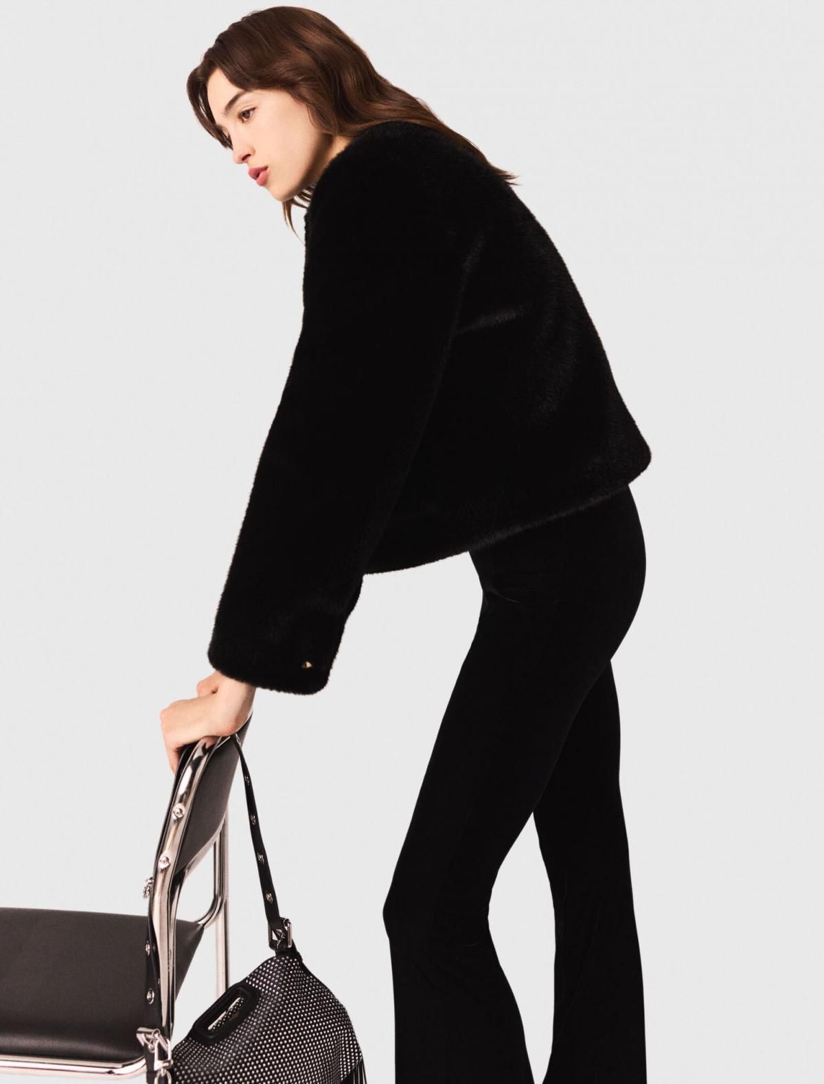 마쥬 모던 벨벳 스트레치 부츠컷 팬츠 3661601980343 SCHWARZ - 상세 이미지 3