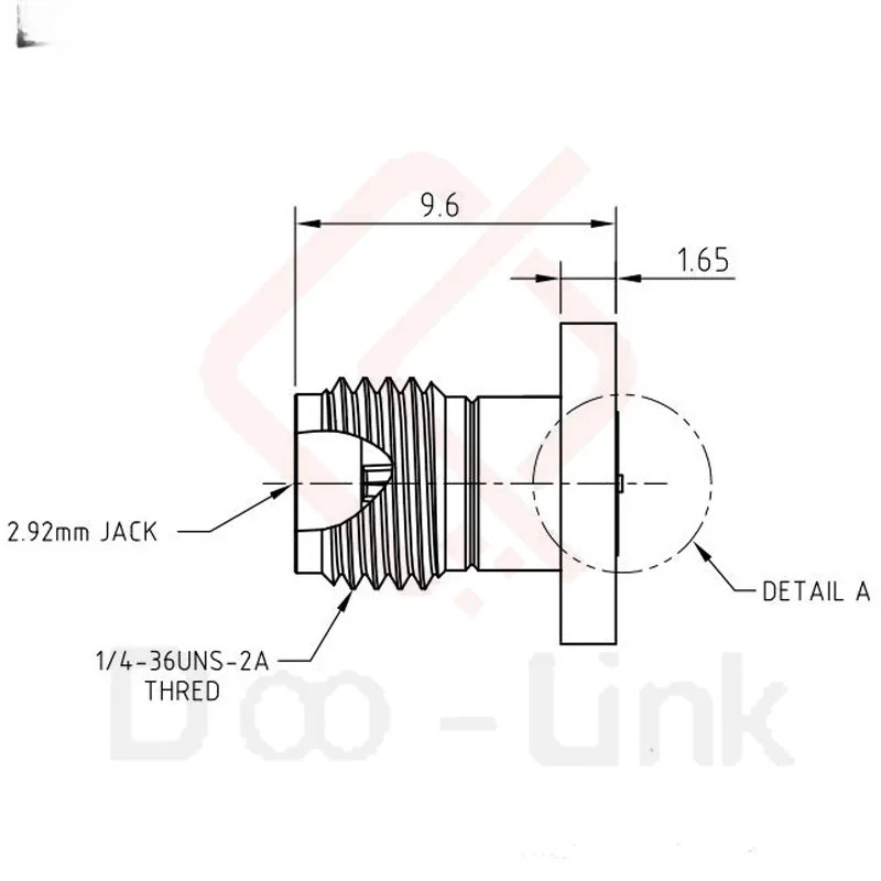 2.92Mm 암 커넥터 고주파 2홀 플랜지 PCB 보드 엔드 DC-40G PC2S-3E-A
