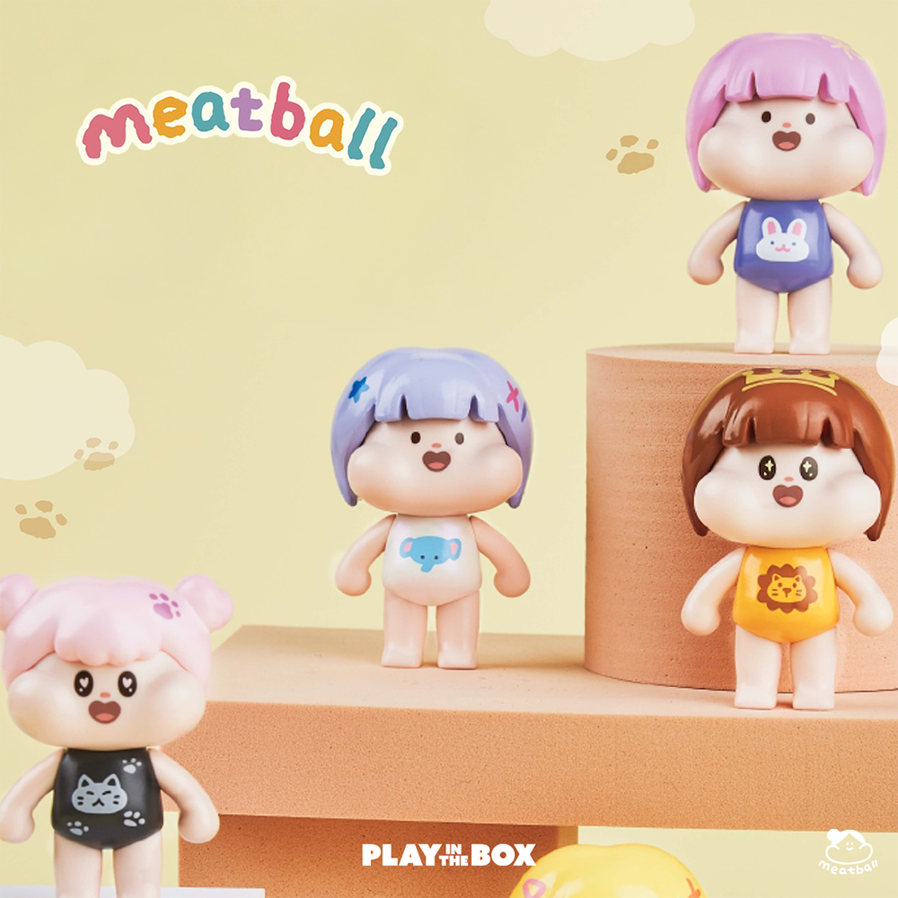 [플레이인더박스] 미트볼 큐트 프렌즈 애니멀 시리즈 플러시 펜던트 랜덤피규어 인형키링 - 상세 이미지 3