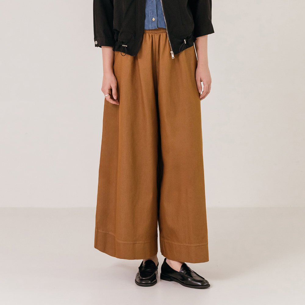 모던 밴딩 어텀 와이드 팬츠 - 상품 이미지