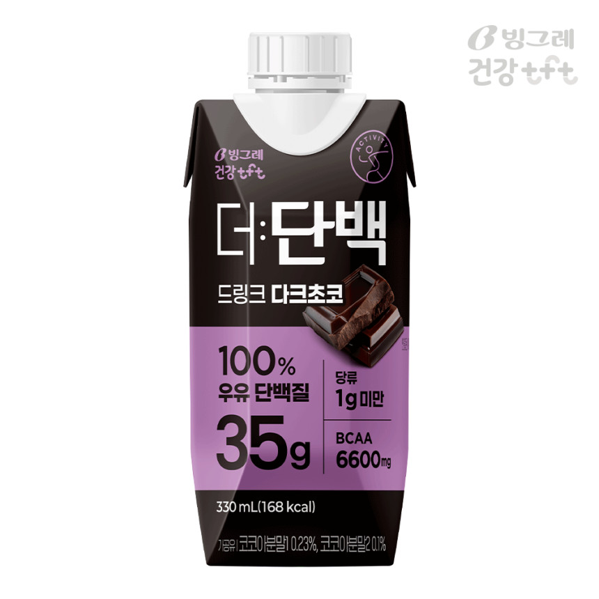 빙그레 더단백 35g 고함량 드링크 다크초코 330ml 12팩 단백질음료 사진 2