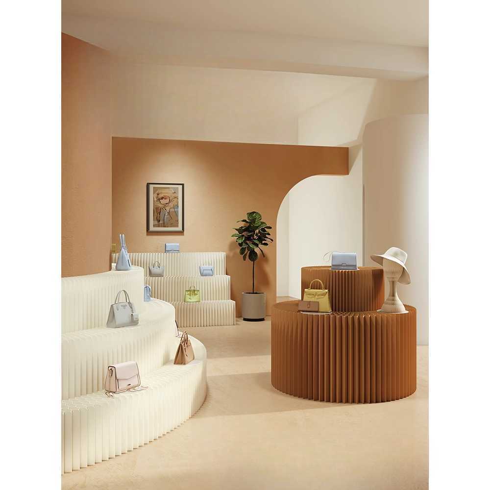 종이 진열대 가벼운 전시용 상품 매대 조립형 구조 A형 90x56x300-400cm(16패널) - 상세 이미지 2