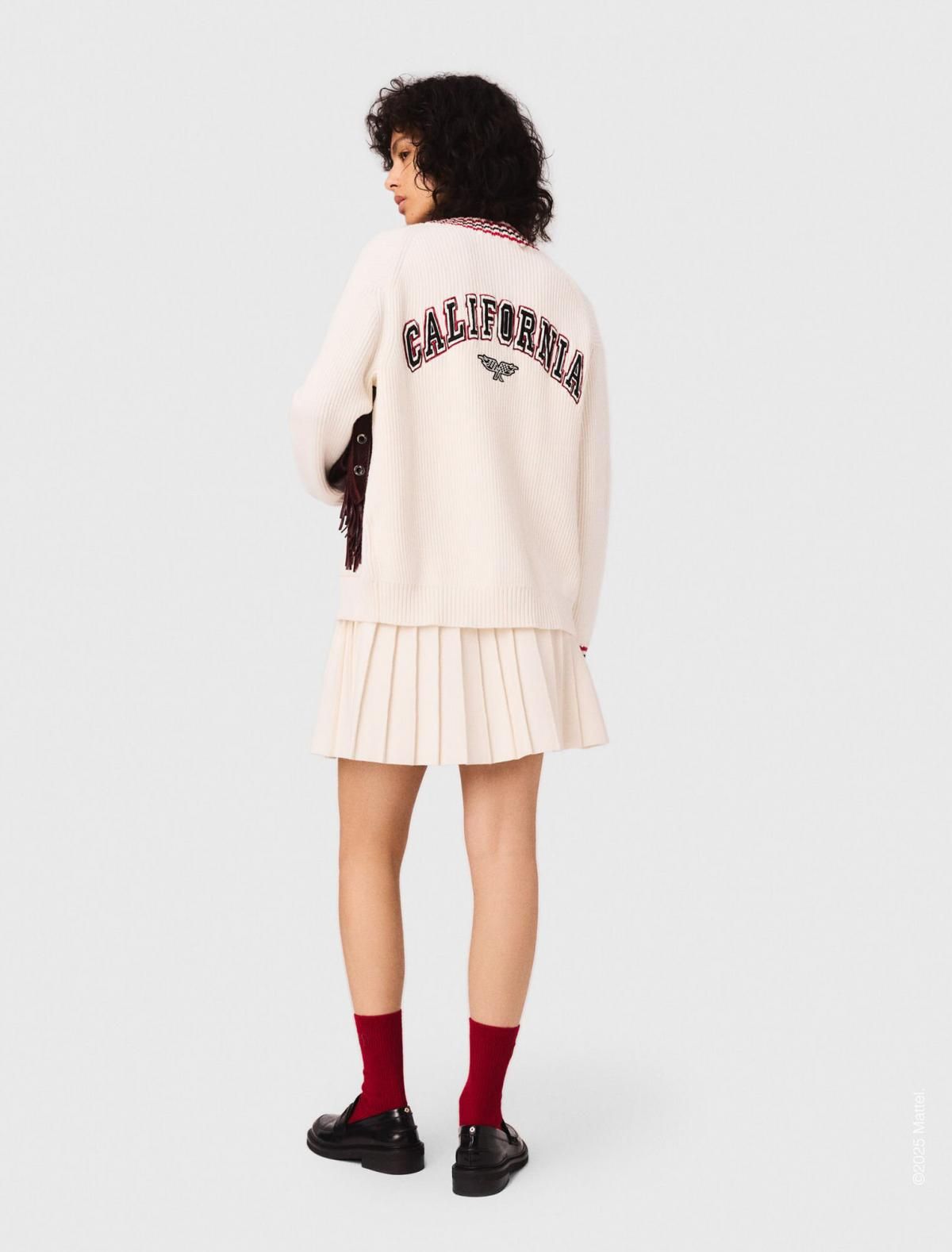 마쥬 테크니컬 립 브이넥 롱 카디건 3661601963018 WEISS - 상세 이미지 4