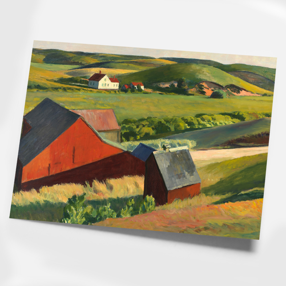 에드워드 호퍼 인테리어 그림 액자 포스터 명화 Cobb's Barns and Distant Houses 1933 - 상세 이미지 3