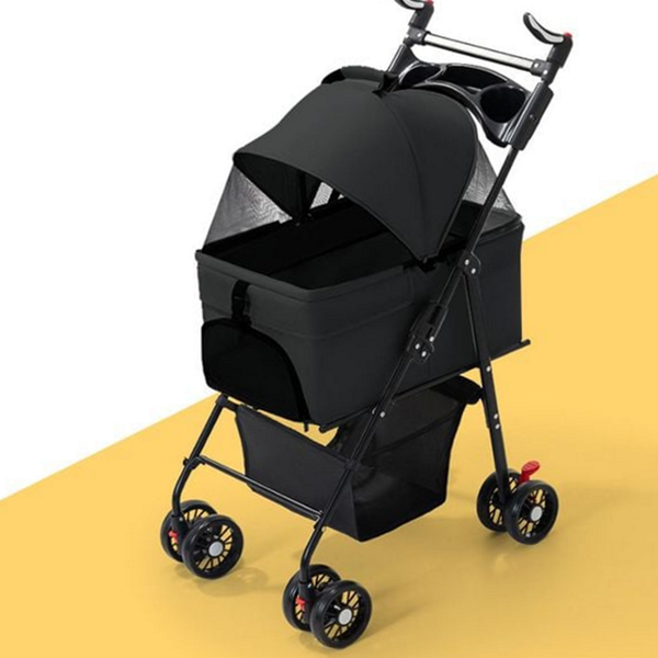 폴딩 강아지 유모차 접이식 반려견 유모차 원터치 중형 메쉬창 개모차