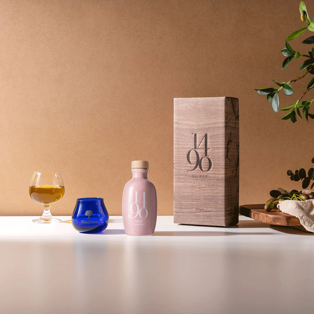 1490 파하레라 올리브오일 100ml 공인 시음잔 선물세트, 쇼핑백(대) 동봉 - 상품 이미지
