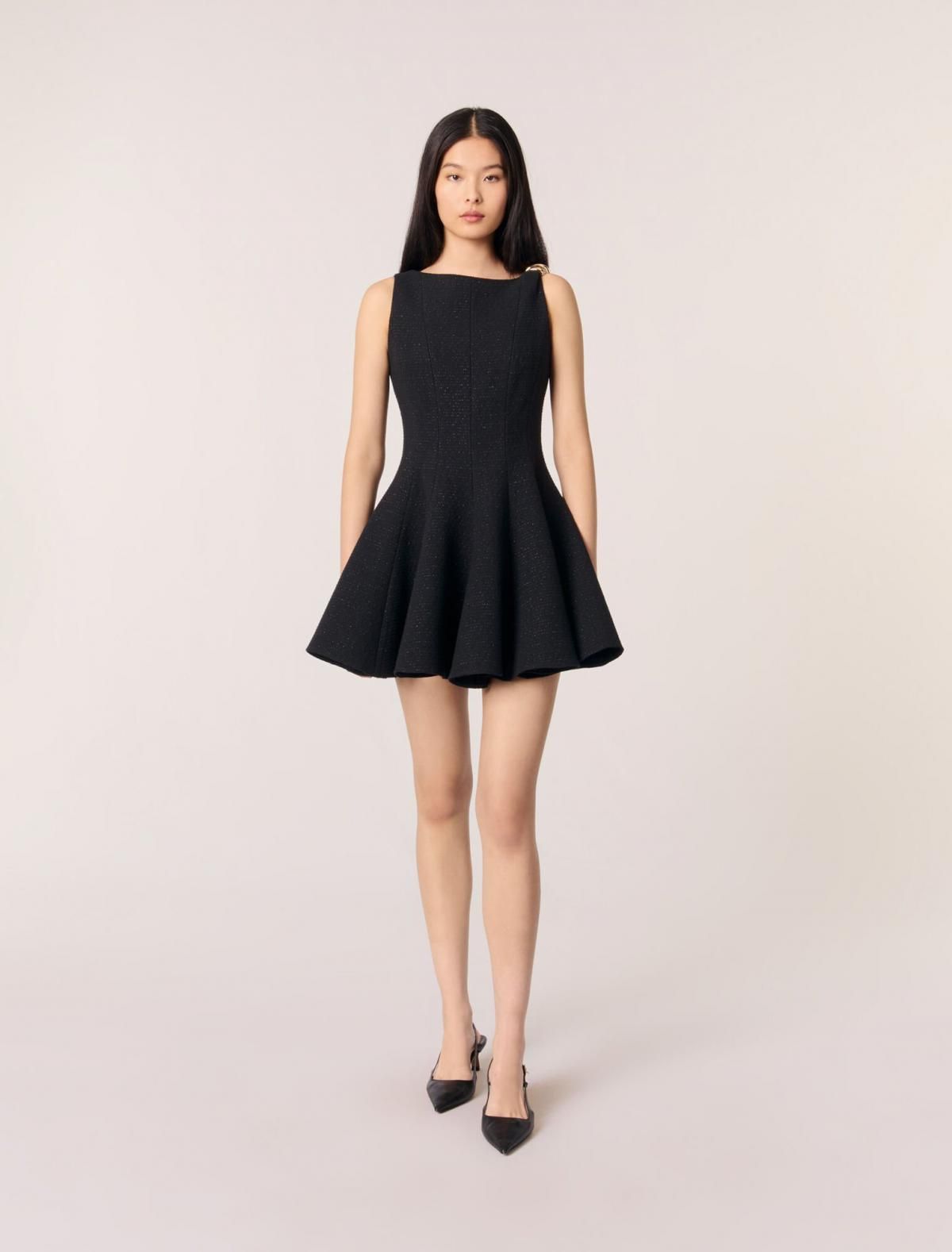 마쥬 골드 디테일 트위드 미니 원피스 3661601959592 SCHWARZ - 상세 이미지 2