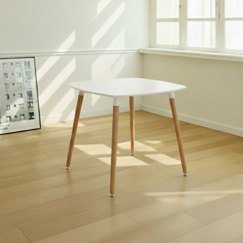 (식탁+의자 SET)템포 스퀘어 800 X 에그 베이지 2인용 화이트 식탁 테이블 세트