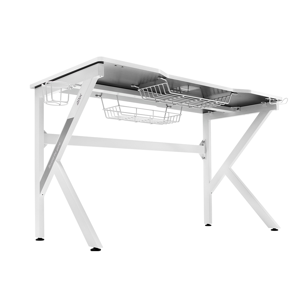 1인용 컴퓨터 게이밍 책상 GD001 1200 화이트 1200x600