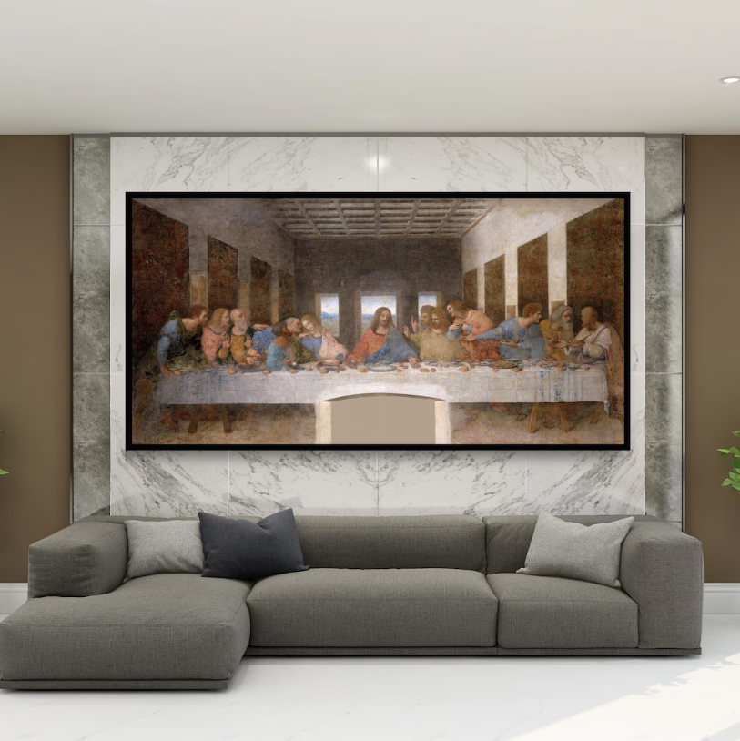 교회액자 레오나르도 다빈치 최후의만찬 그림 기독교 성당 교회 인테리어 액자 40X80cm - 상세 이미지 3