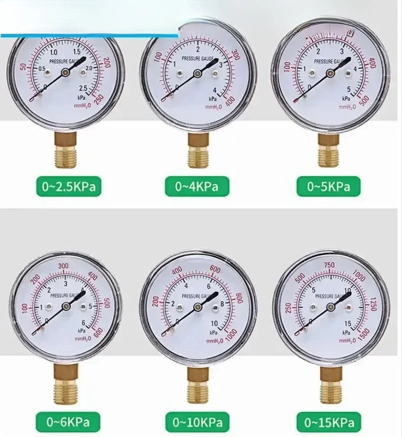 YE-60 다이어프램 압력 게이지 수량계 열 표면 마이크로 5KPA 10KPA 15KPa 20KPa 25KPa 30KPa 미터