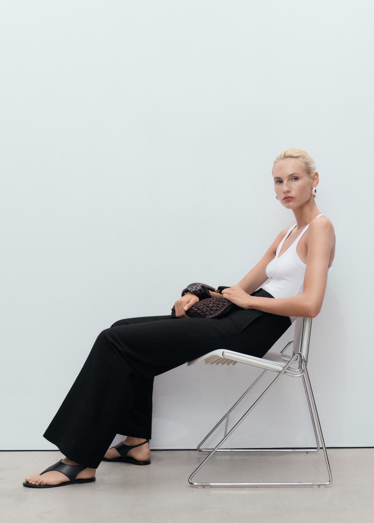 망고 테일러드 정장 슬랙스 스트레이트핏 팬츠 17062038 NEGRO - 상세 이미지 5