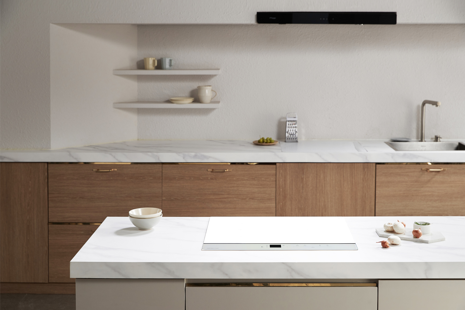 나비엔매직 3구 인덕션 슈퍼플렉스존 전기레인지 3.4kW ERI 3643 빌트인, 화이트 실버