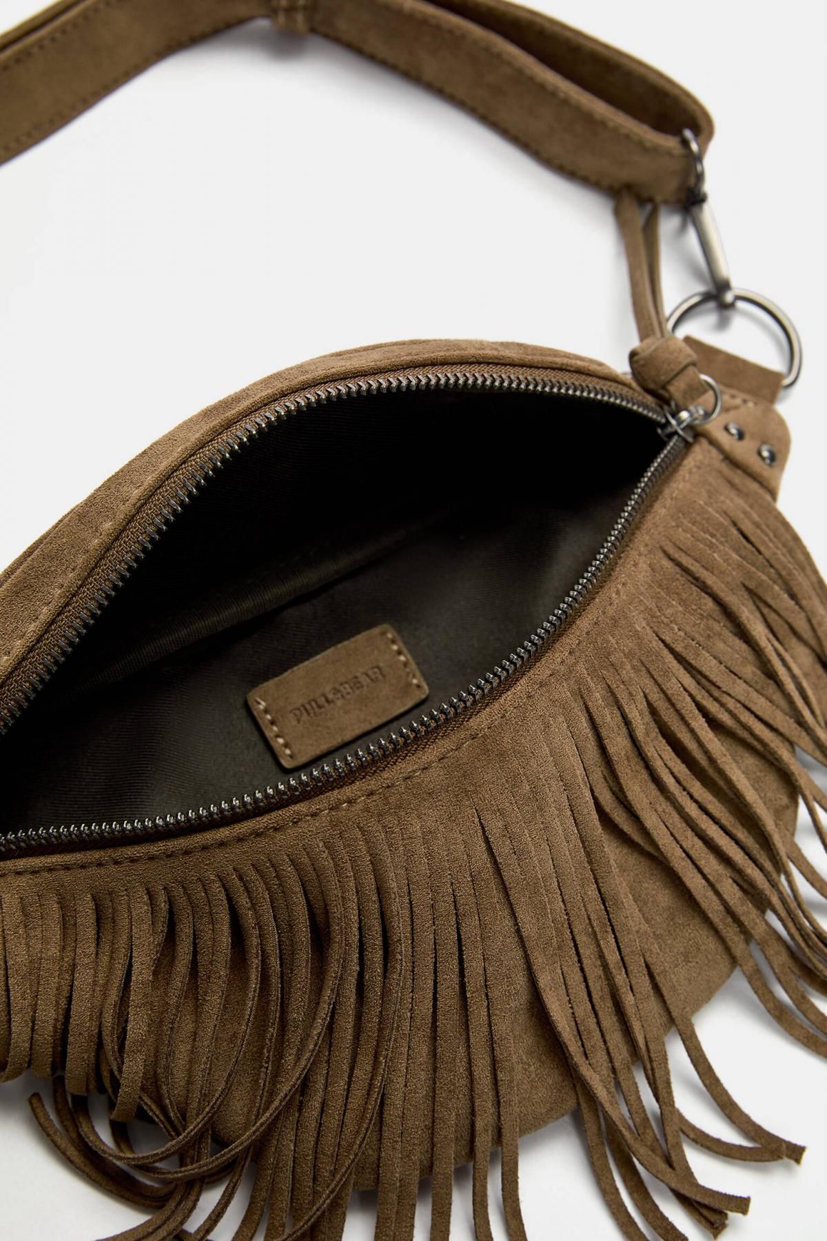 풀앤베어 프린지 스터드 페이크스웨이드 힙색 4272/540 LEATHER - 상세 이미지 5