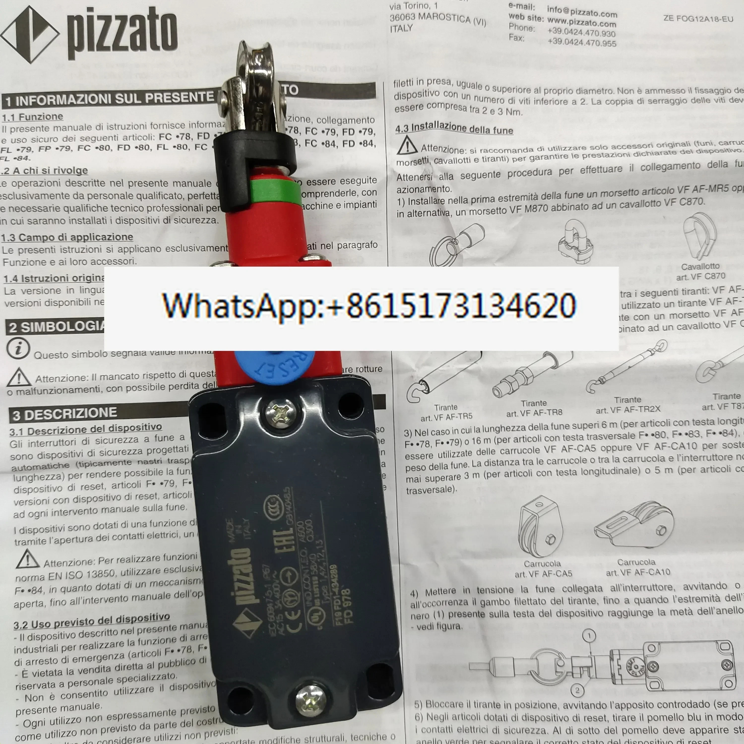 FD 978 Pizzato 로프 스위치