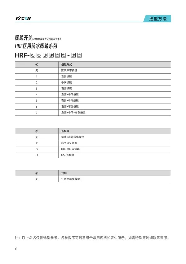 듀얼 풋 스위치 HRF-HD62 금속 페달 방수 IP68