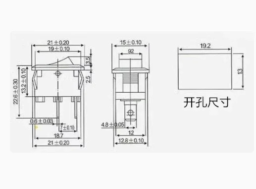 20PCS 선박 스위치 KCD1-102 6A 250VAC10A 125VAC