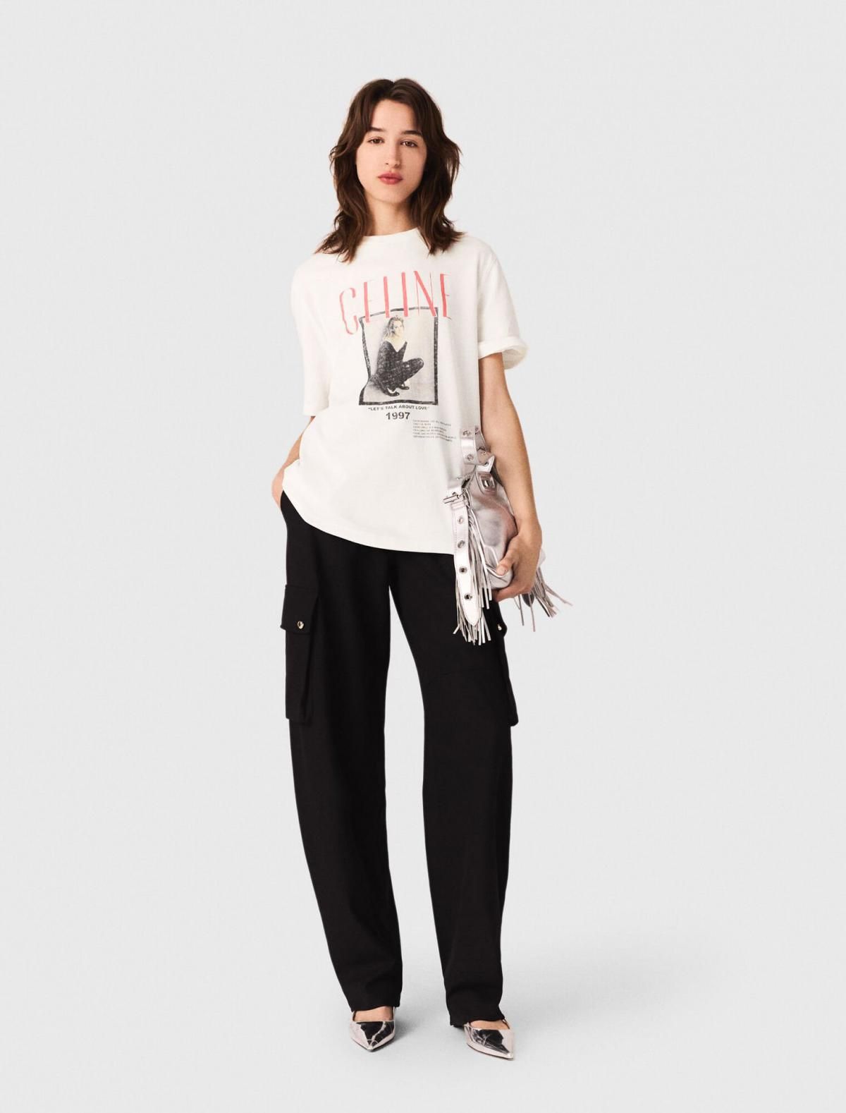 마쥬 프린트 오버핏 코튼 셀린디온 콜라보 반팔 티셔츠 3661601983702 WEISS - 상세 이미지 2
