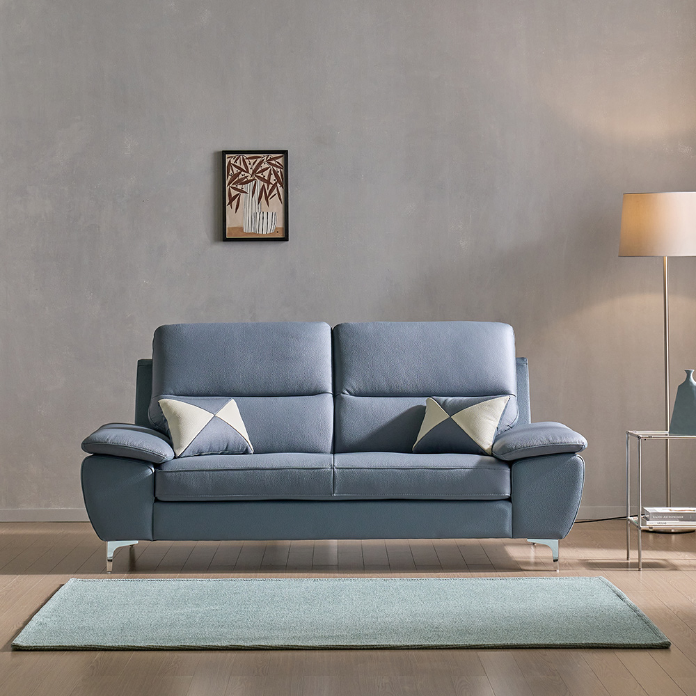 퍼보 네츄라 통가죽 국산쇼파 3,4인용 라이트 그레이,블루