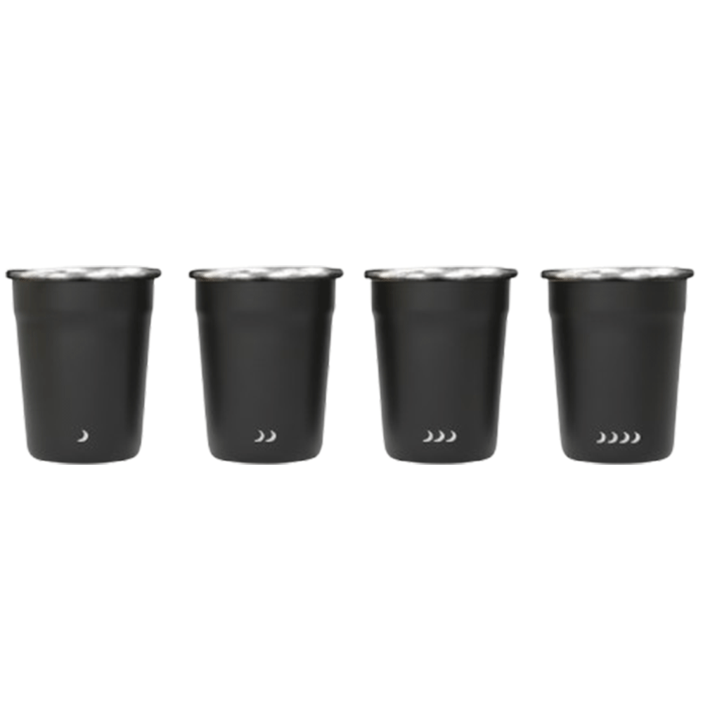아필 스테인레스 캠핑 스택 소주잔 세트 4P 60ml, 블랙