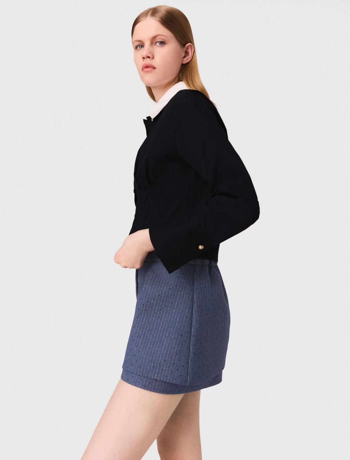 마쥬 스트라스 장식 스트라이프 스커트 팬츠 3661601970450 BLAU - 상세 이미지 3