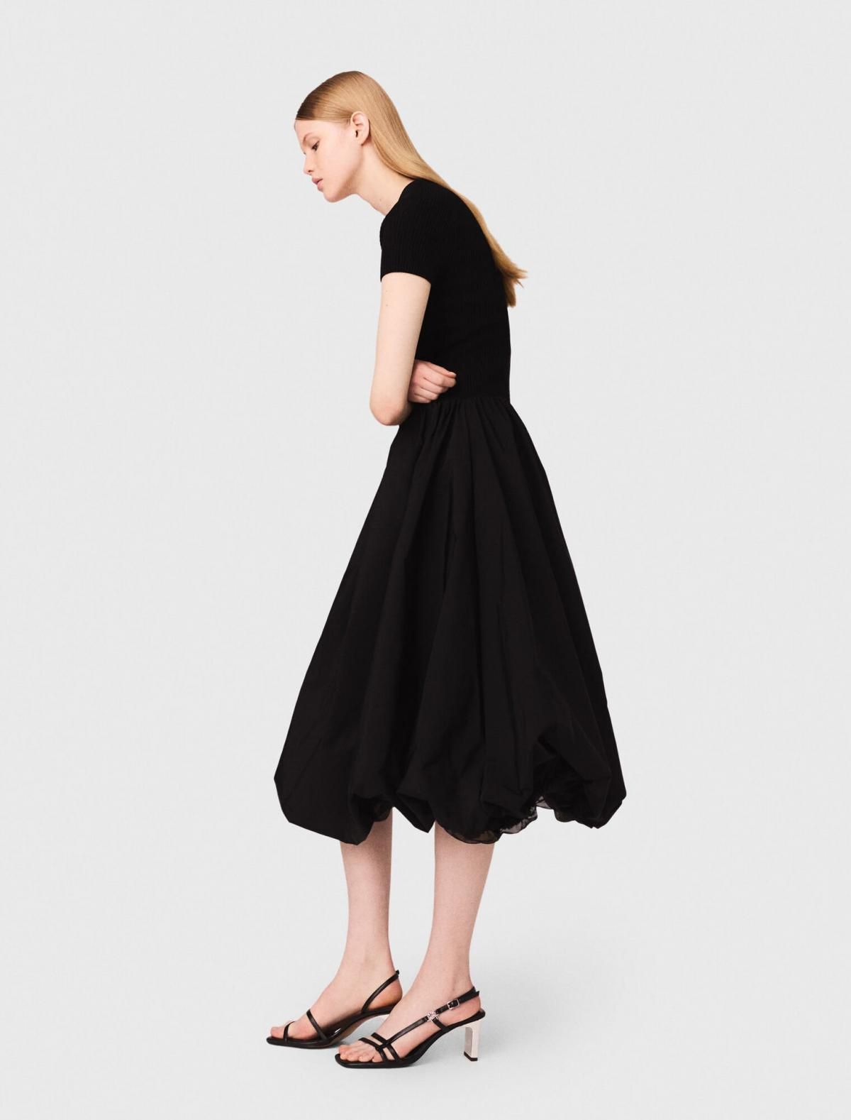 마쥬 태피터 믹스 볼륨 롱 원피스 3661601966743 SCHWARZ - 상세 이미지 5