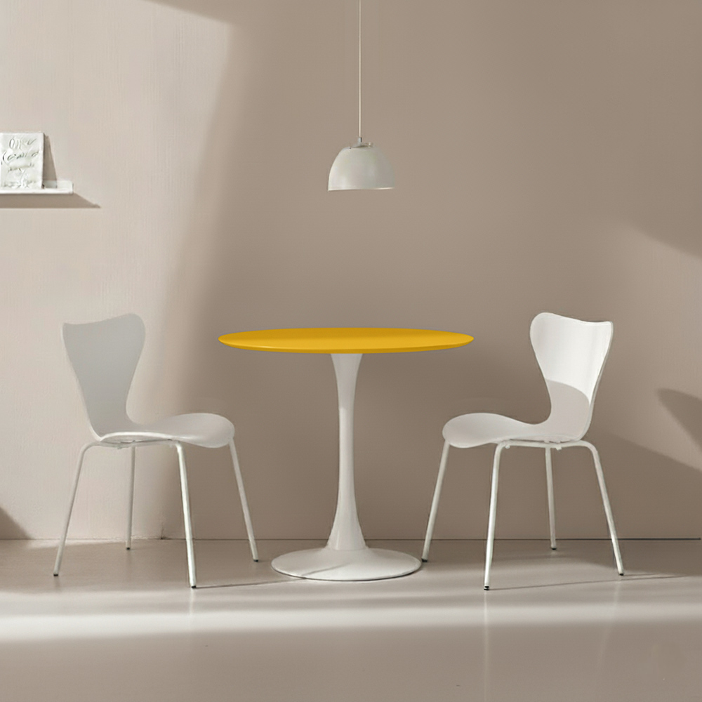 뉴 플로윙 X 숄더7 화이트 원형 카페 식탁 테이블 세트 600