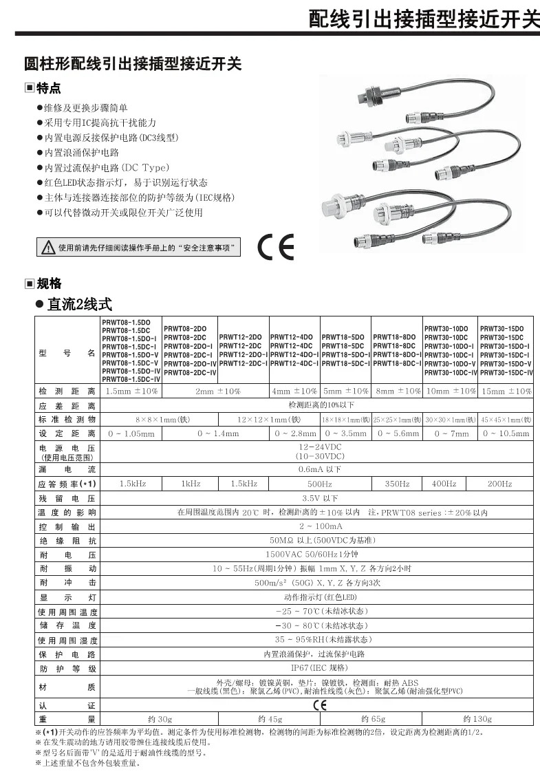 스위치 PRWL18-5DN2 PRWL18-8DP2 PRWL18-8DN2