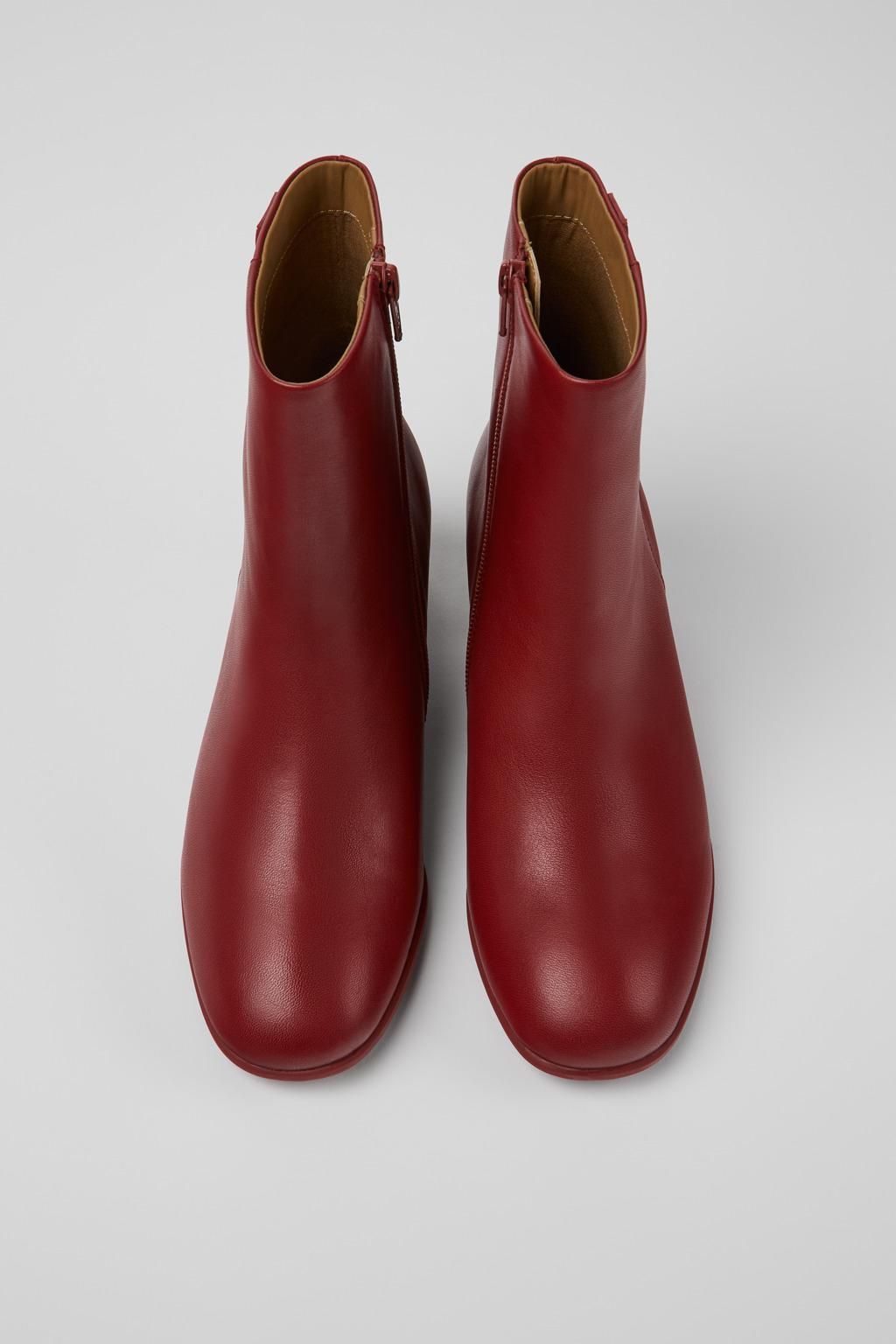 캠퍼 클래식 버건디 레더 앵클부츠 Katie K400664-005 BURGUNDY - 상세 이미지 4