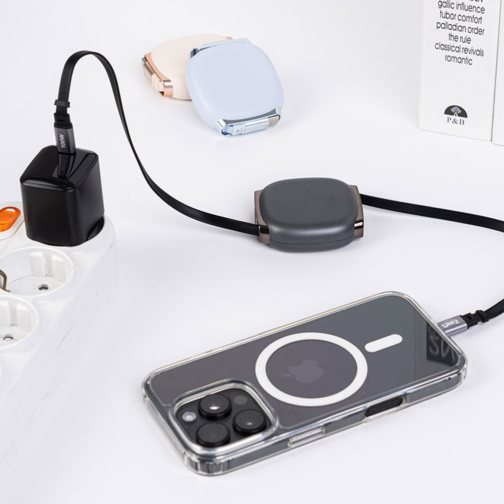 UM2 마그네틱 자석 C타입 100W PD 초고속 충전 릴 케이블 이미지 6