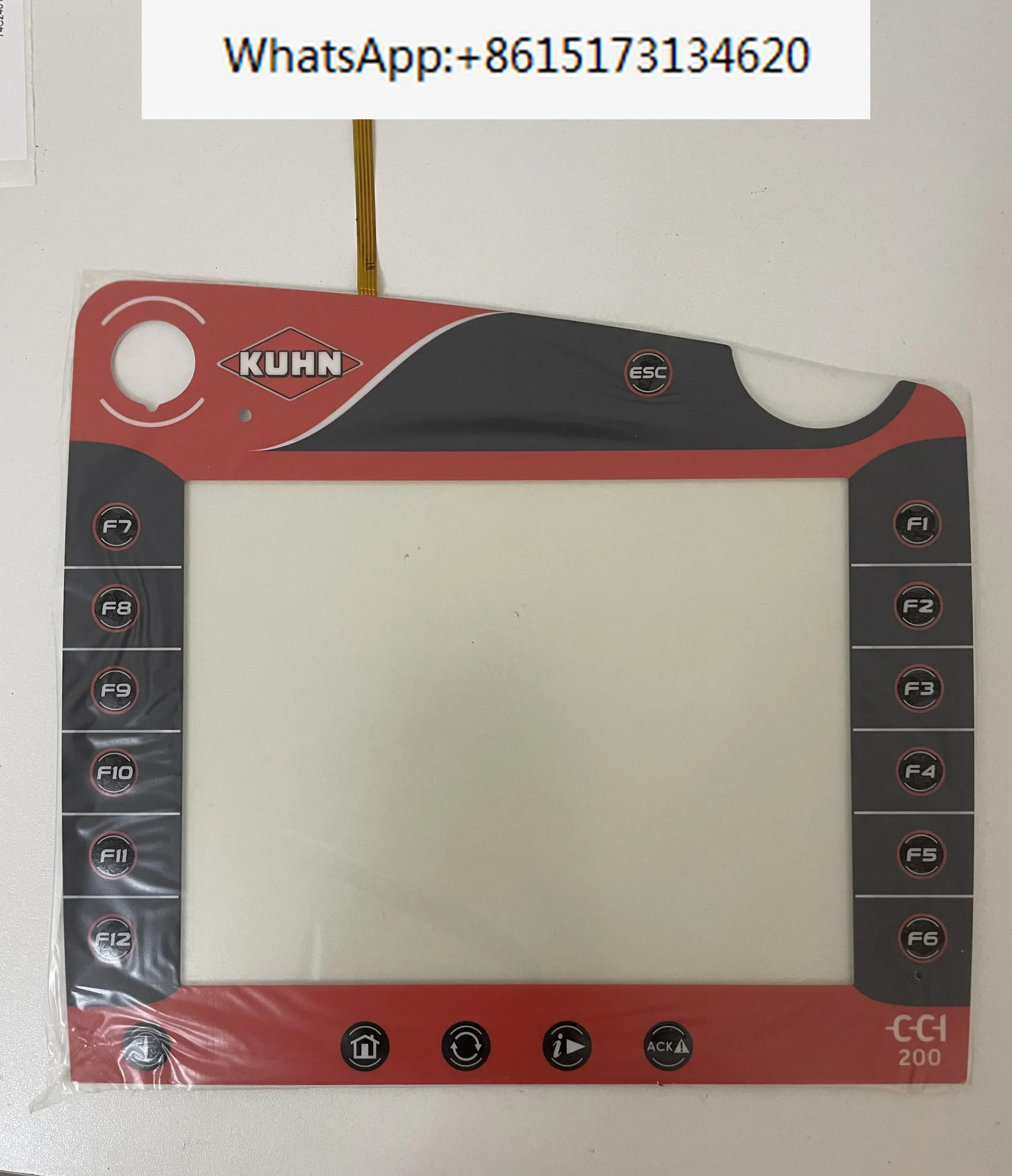 KUHN CCI 200 CCI200 NTS E310708-9 Rev 0 AN7607 MD190317오버레이 멤브레필름이 포함된 새 교체 호환 터치패널