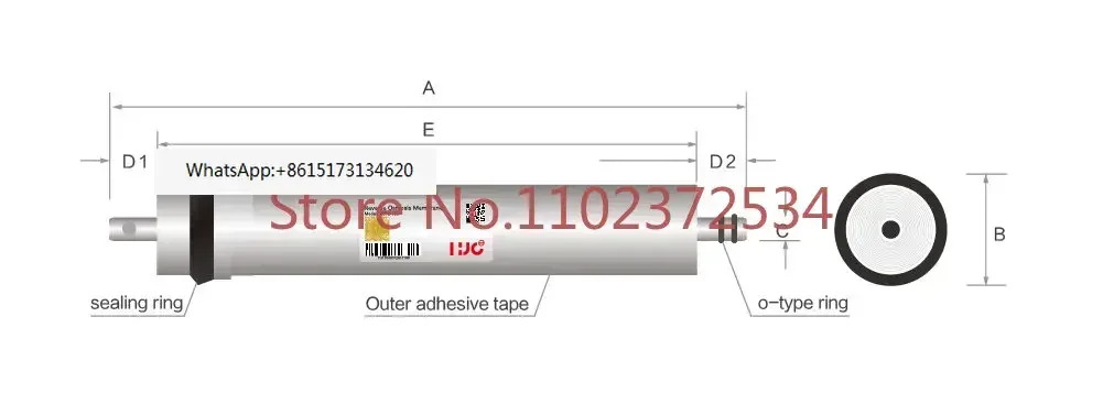 TDS 물 또는 멤브레3G 1812-75 11 층 75 gpd