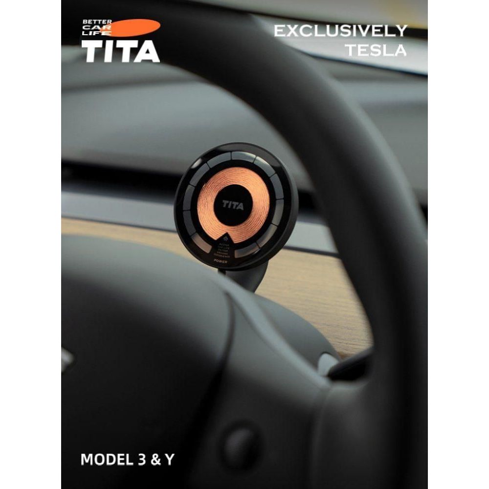 TITA는 Tesla 휴대폰 자동차 홀더 화면 마그네틱 고속 충전 model3/y 액세서리에 적합합니다. 커브-사이버 자석 고속 충전 - 상품 이미지