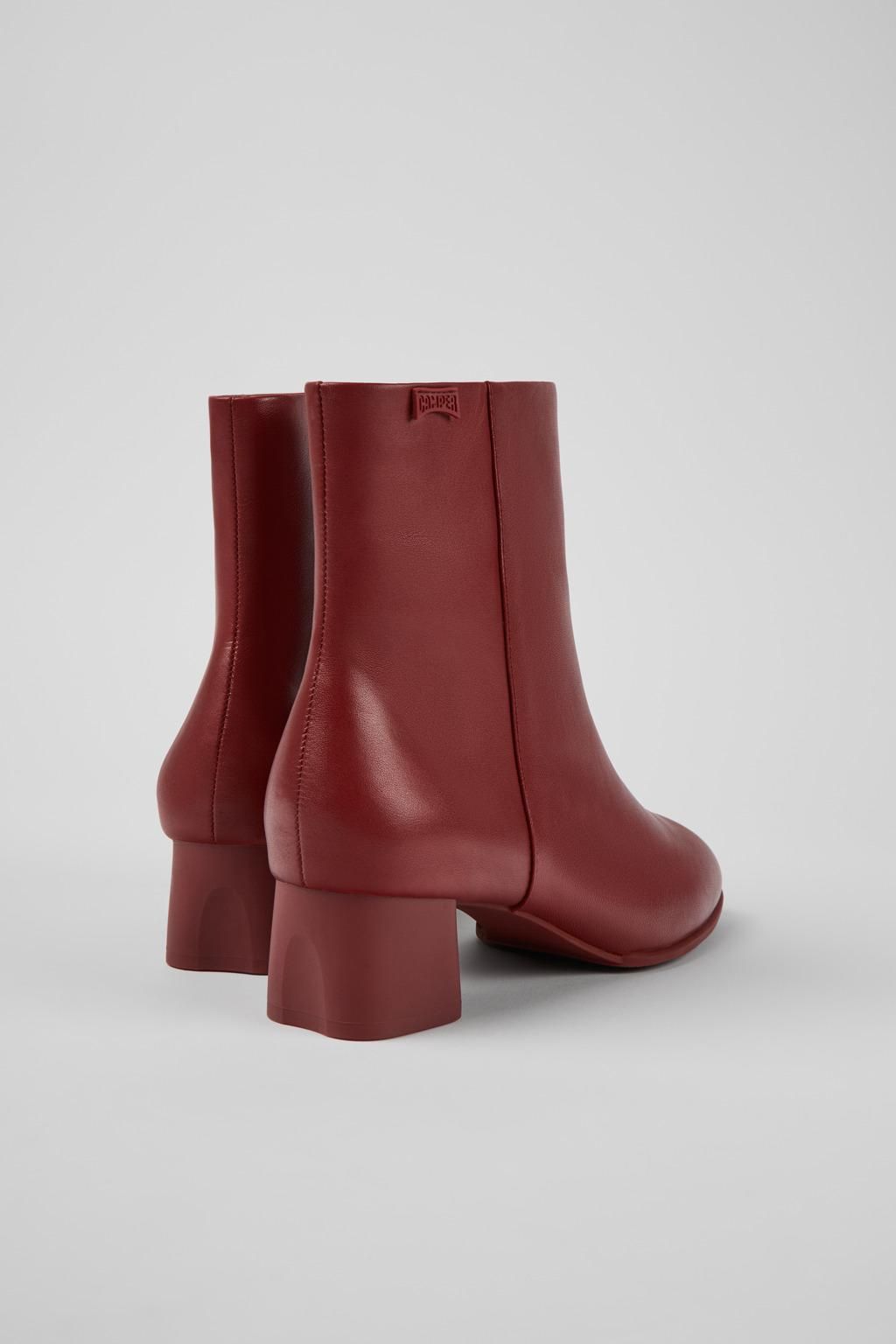 캠퍼 클래식 버건디 레더 앵클부츠 Katie K400664-005 BURGUNDY - 상세 이미지 3