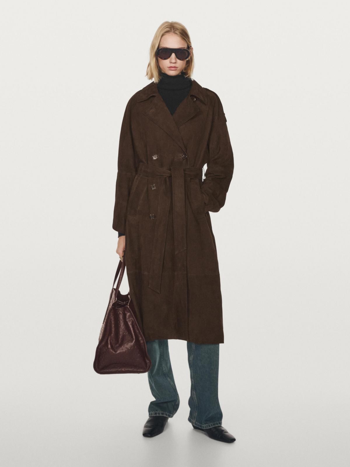 마시모두띠 프리미엄 스웨이드 레더 롱 트렌치코트 4739/589 BROWN - 상세 이미지 2