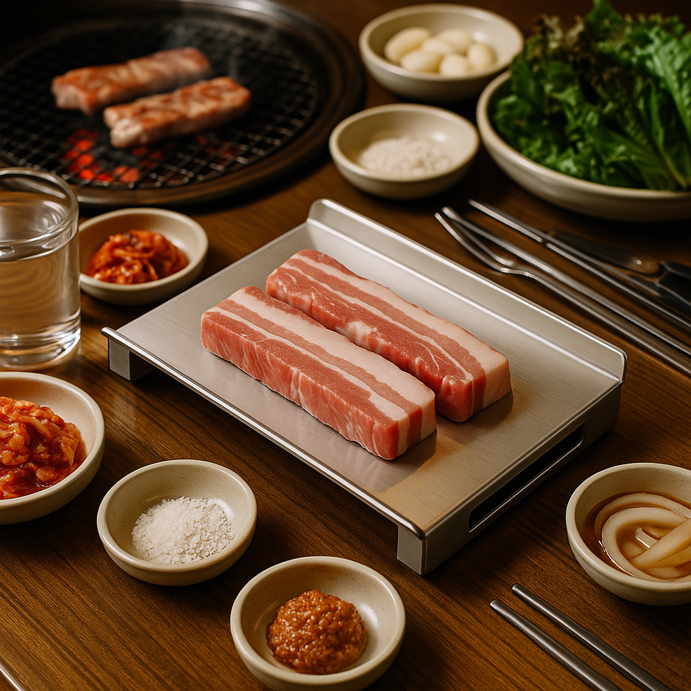 테르헨 316 스테인레스 업소용 고기 서빙 트레이 23x14cm - 상세 이미지 2