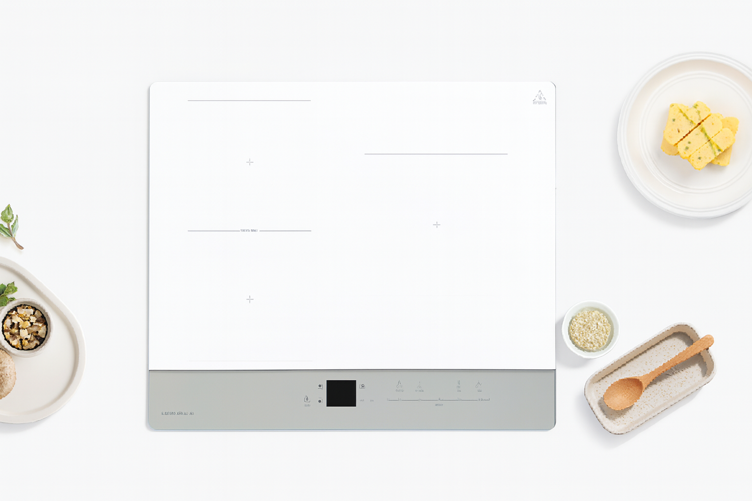 나비엔매직 3구 인덕션 슈퍼플렉스존 전기레인지 3.4kW ERI 3643 빌트인, 화이트 실버