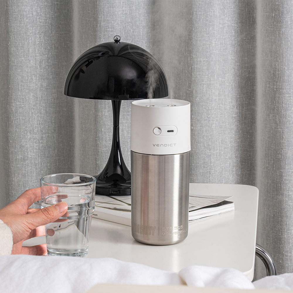 벤딕트 미니 가습기 초음파 사무실 탁상용 스텐 휴대용 무선 통세척 휴미디