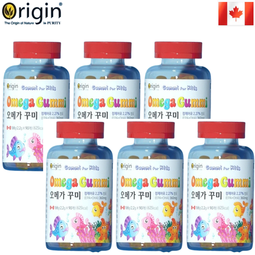 오리진 키즈 오메가3 구미 젤리 90개 6박스 6개월 어린이 씹어먹는 Omega3 두뇌건강 - 상품 이미지