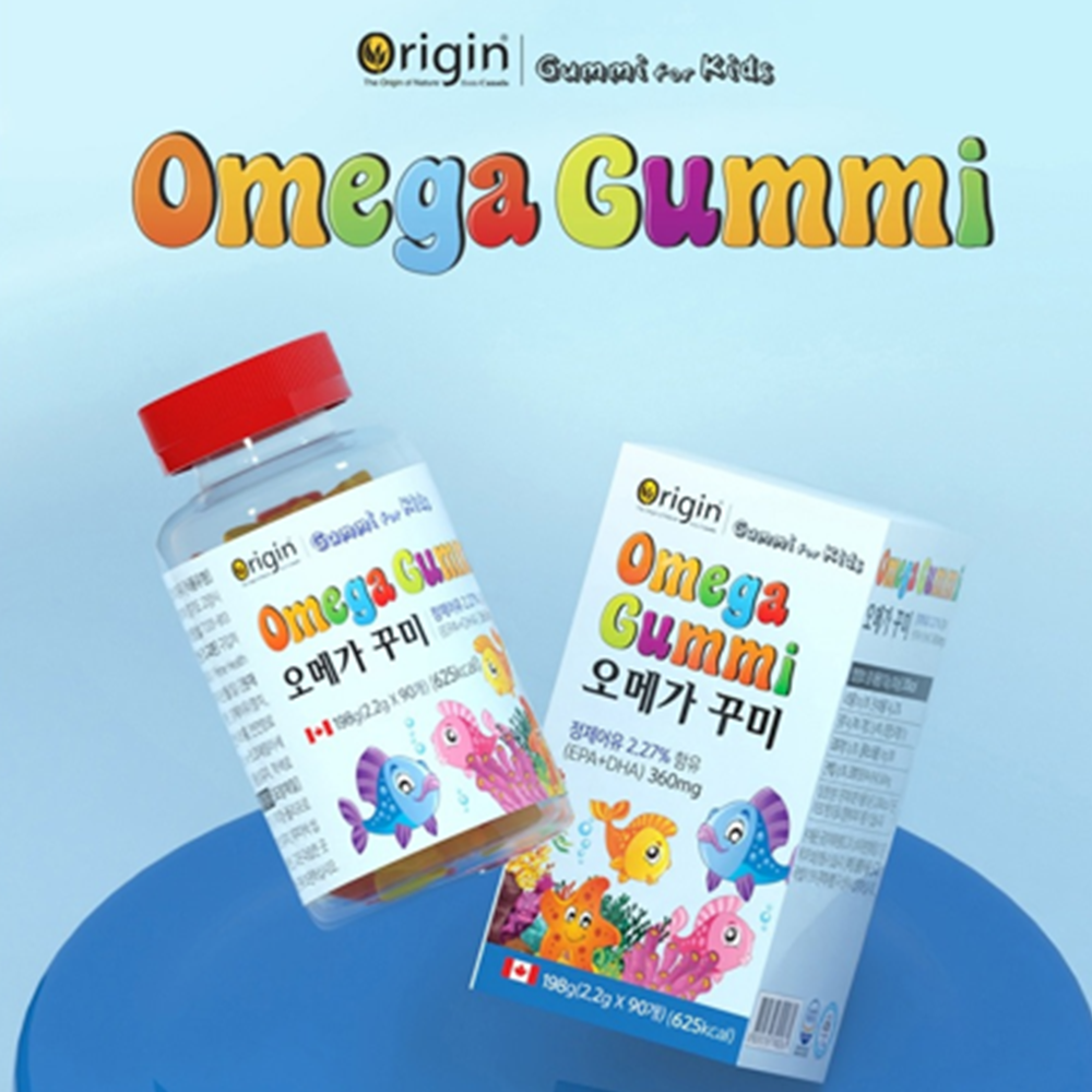 오리진 키즈 오메가3 구미 젤리 90개 4박스 4개월 어린이 씹어먹는 Omega3 두뇌건강 - 상세 이미지 2
