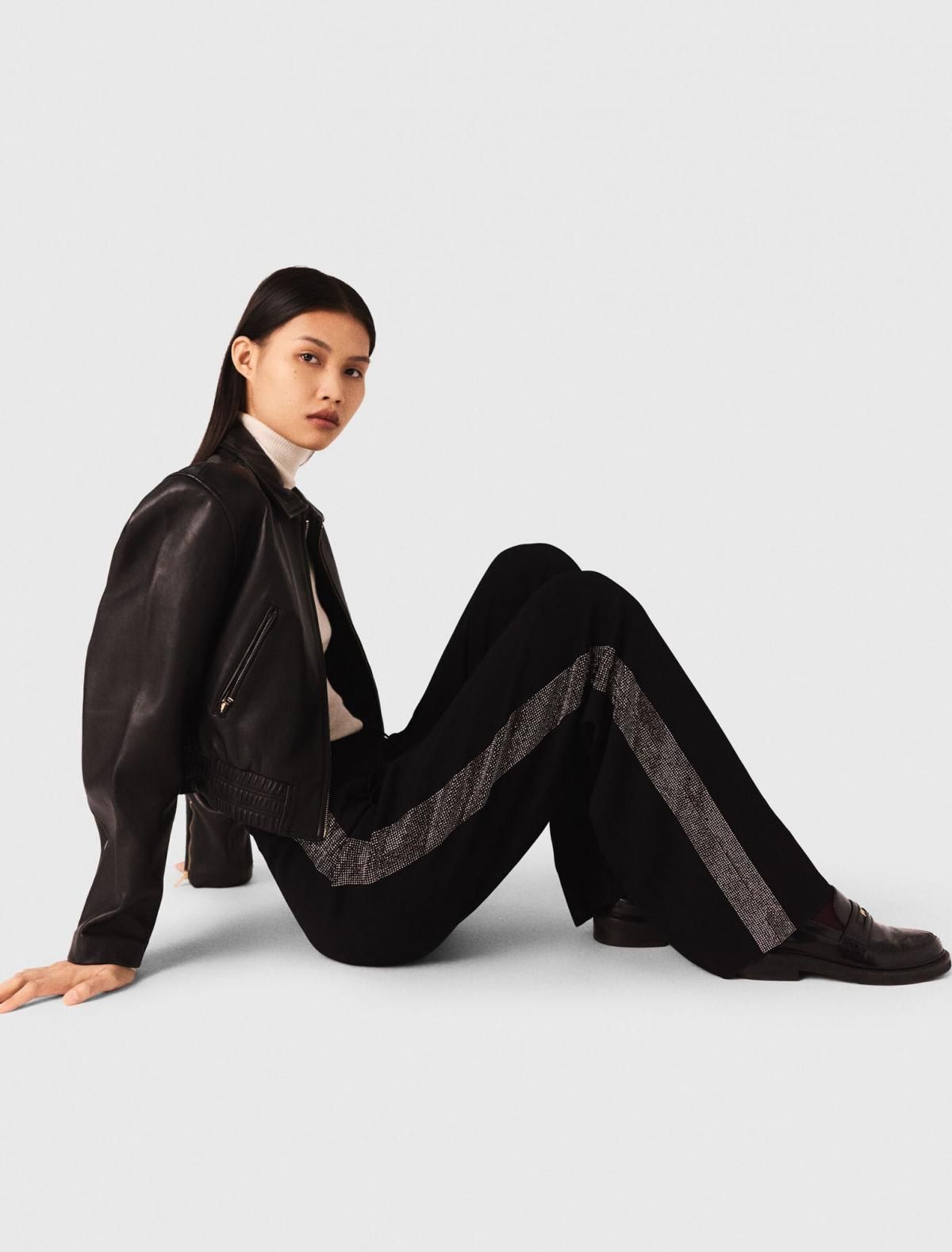 마쥬 테크니컬 스트라스 라인 조거 팬츠 3661601978630 SCHWARZ - 상세 이미지 5