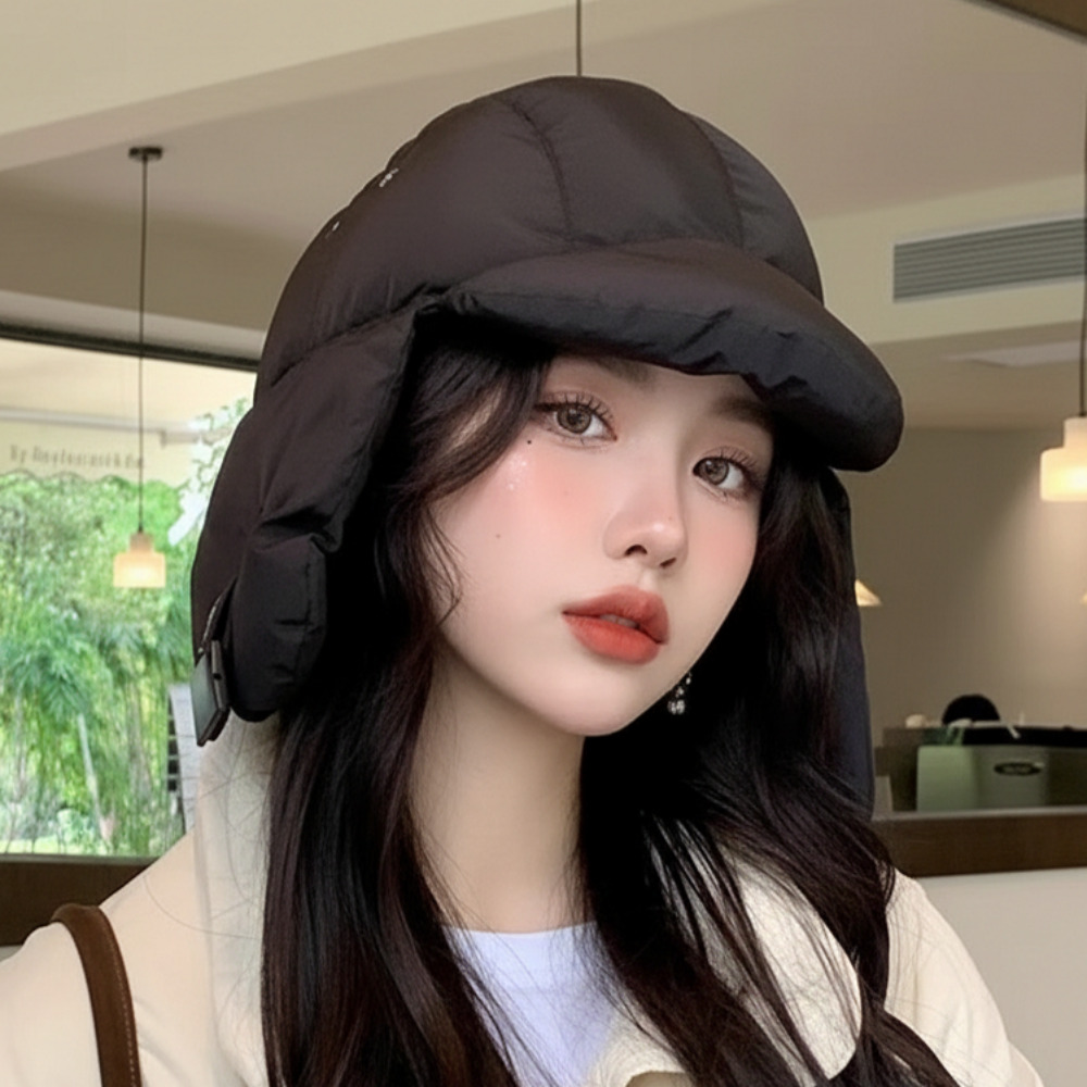 패딩모자 군밤 귀마개 덮개 방한모 스키 여성 귀도리 커플 캡 햇
