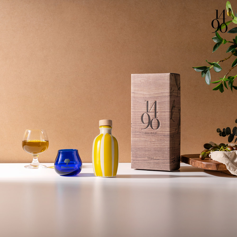 1490 레몬 올리브오일 100ml 공인 시음잔 선물세트, 쇼핑백(대) 동봉 - 상품 이미지
