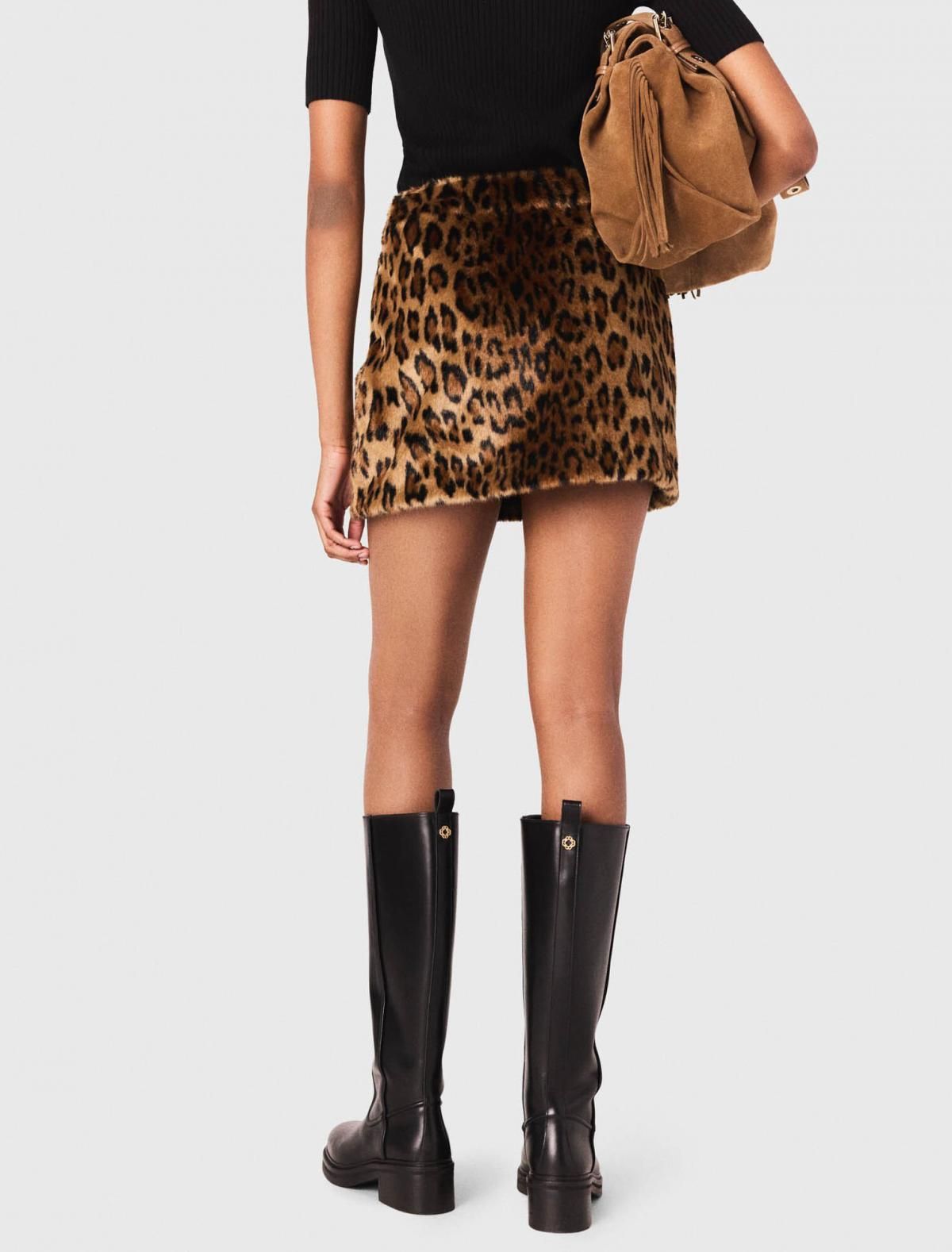 마쥬 레오파드 페이크 퍼 미니 스커트 3661601976889 GRAND LEOPARD PRINT - 상세 이미지 4