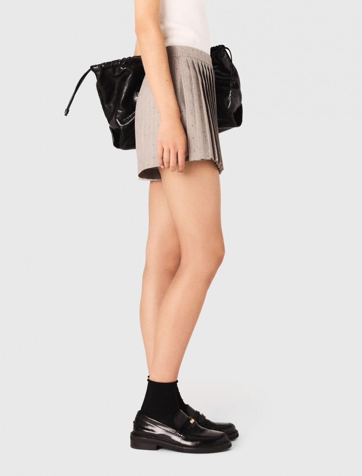 마쥬 테크니컬 플리츠 스트라스 하이브리드 쇼츠 스커트 3661601969676 HELLGRAU - 상세 이미지 3