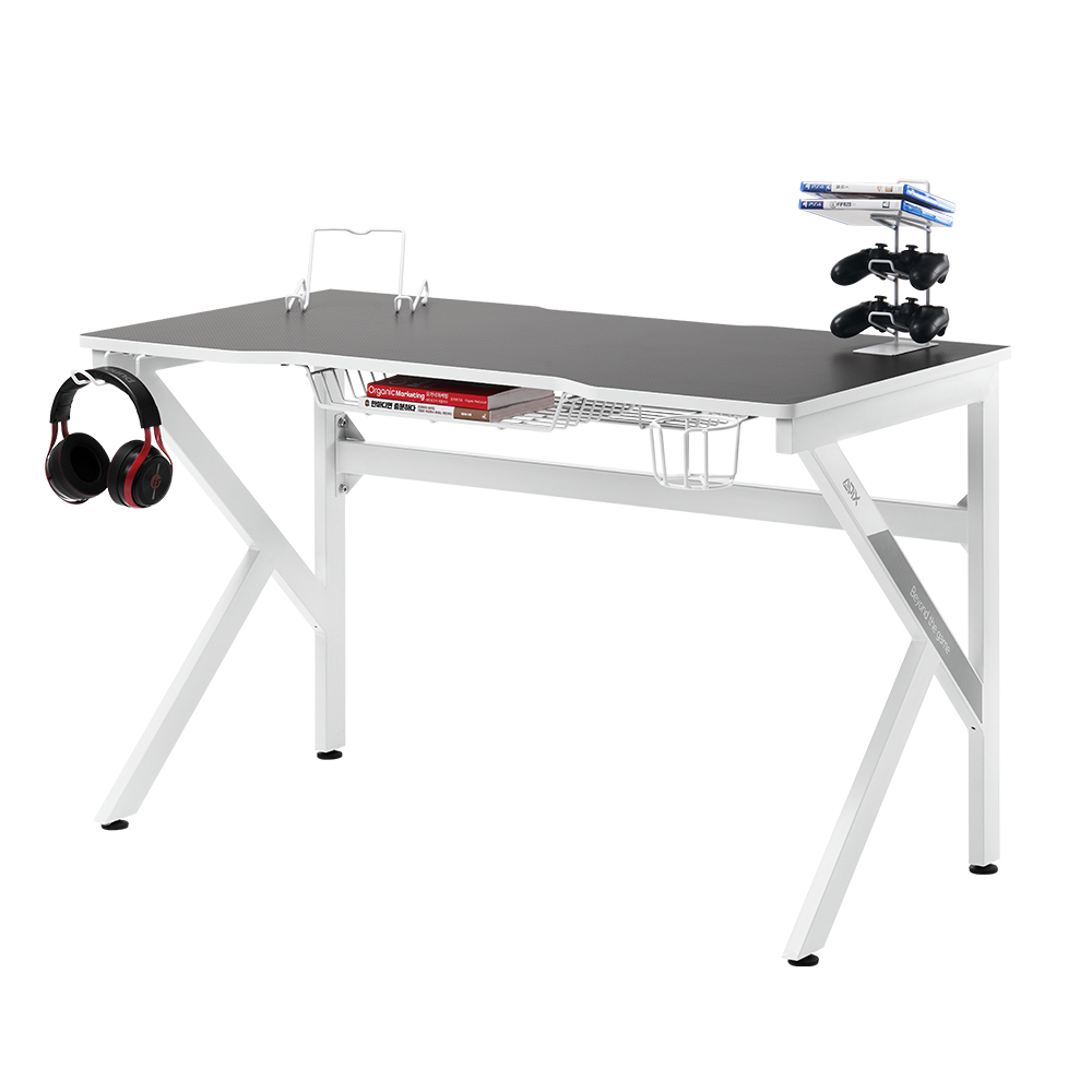 1인용 컴퓨터 게이밍 책상 GD001 1200 화이트 1200x600