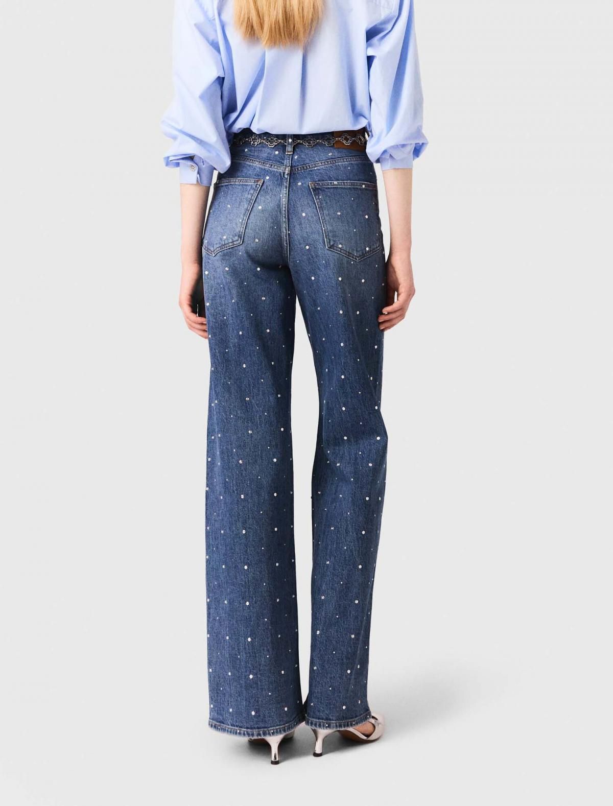 마쥬 와이드핏 스터드 데님 청바지 3661601969898 BLAU - 상세 이미지 3
