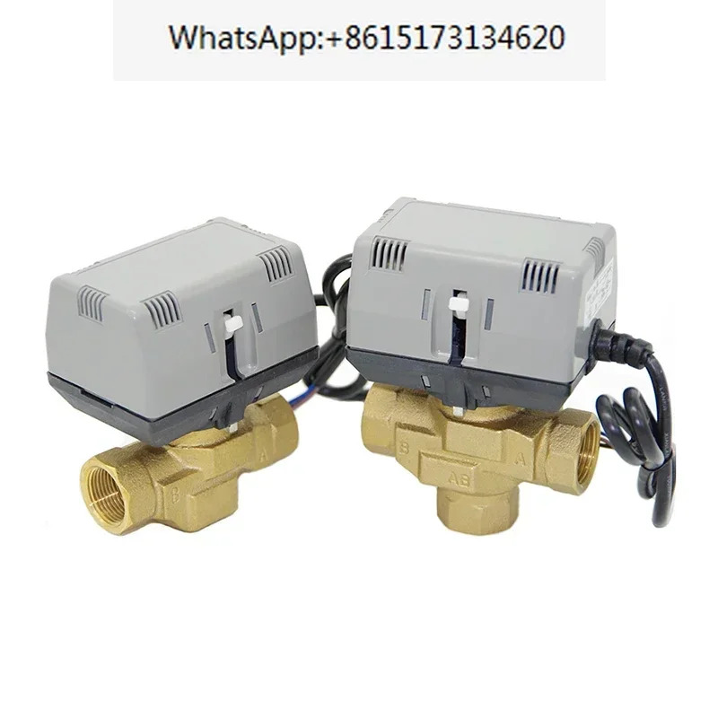 1/2 3/4 1 전동 양방향 3방향 밸브 황동 VC6013/4013 DN15 DN20 DN25 팬 코일 HVAC AC220V
