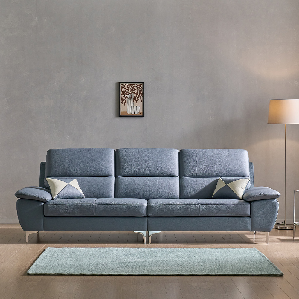 퍼보 네츄라 통가죽 국산쇼파 3,4인용 라이트 그레이,블루